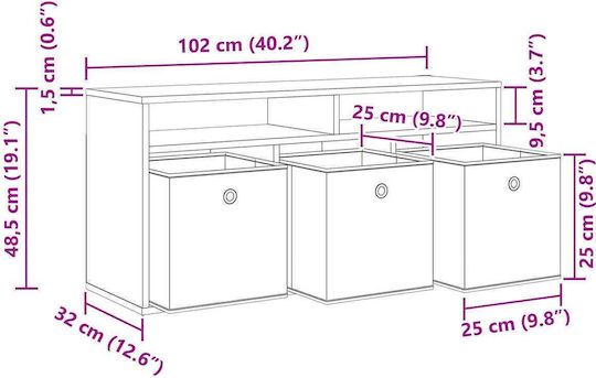 Stand TV Negru L102xA32xÎ48.5cm