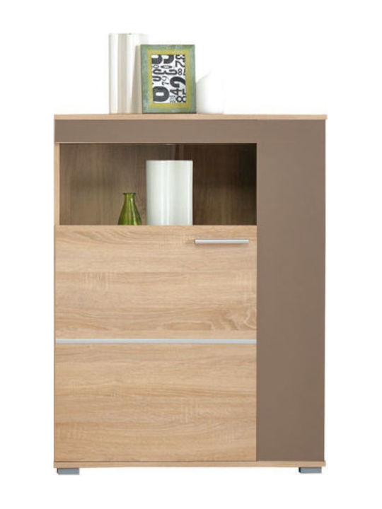 Sideboard Compositio K Wooden Sonoma / Latte-White 77x28x101cm