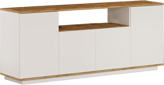 Μπουφές Placefol Ξύλινος Λευκό-Φυσικό 180x44.5x75cm