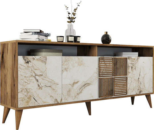 Μπουφές Milan Ξύλινος Καρυδί / Λευκό 180x35x78cm Μπουφές Milan Ξύλινος Καρυδί / Λευκό 180x35x78cm