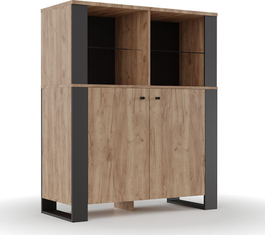 Μπουφές Old Wood Ξύλινος Χρυσός Δρύς - Μαύρο 106.2x44x128.5cm