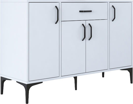 Μπουφές Luther Ξύλινος με Συρτάρια Λευκό 120x40x78.5cm