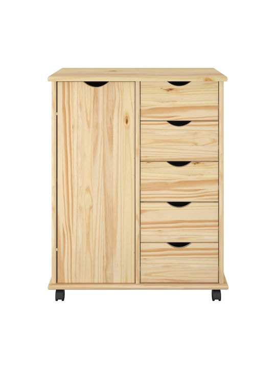 Kommode Für Schlafzimmer Aus Massivholz Braun 63,5x39x79cm