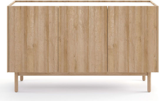 Μπουφές Boho Ξύλινος Φυσικό+λευκό 144x37x83cm
