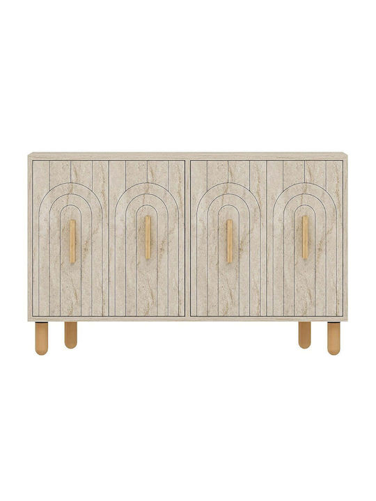 Sideboard Tiger Wooden Travertine Beige-oak 120x29.6x73.6cm