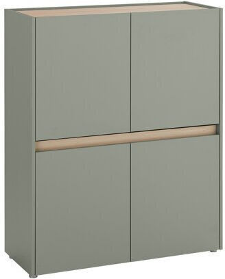 Μπουφές Elbsori 111 Ξύλινος Δρυς, Πράσινο 100x40x122cm
