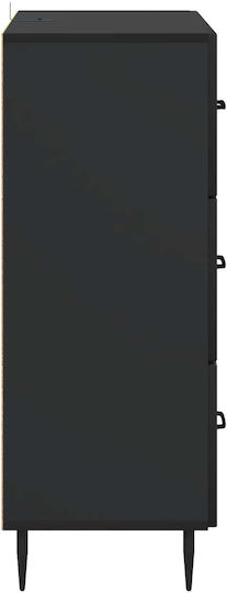 Дървена Черна Скрин За Спалня 66x34.5x89.5см
