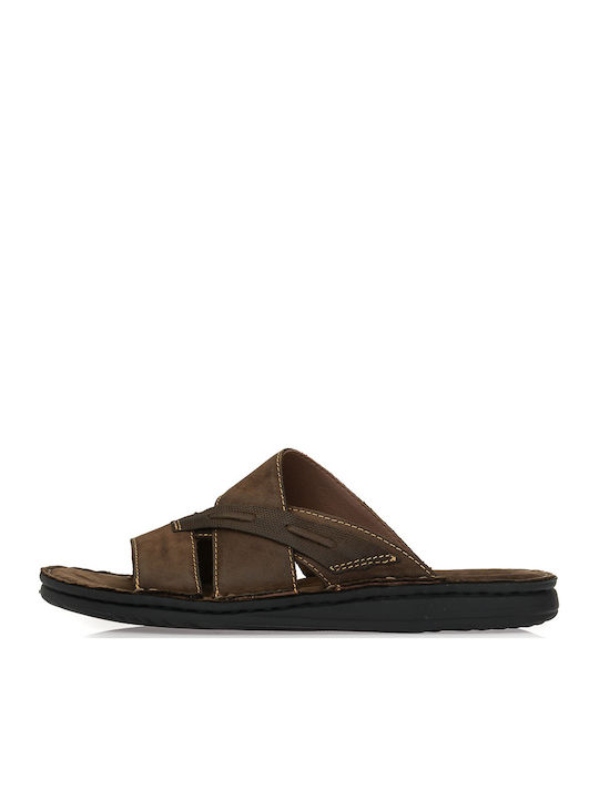 Leder Herrensandalen in Brauner Farbe