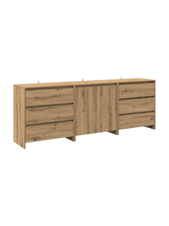 Bufet cu Sertare Technical Oak 140x41x75cm