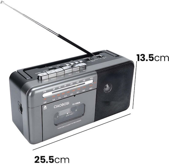 Avizar TX-01826 Retro Radio Portabil Electric cu Bluetooth Gri