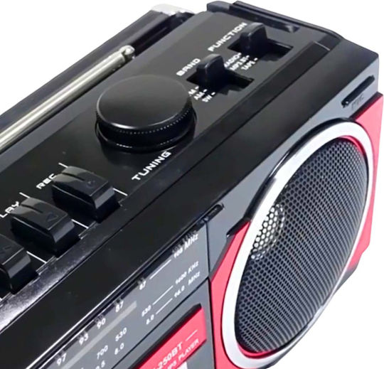Avizar TX-01825 Tragbares Radio Elektrisch mit Bluetooth Rote Farbe