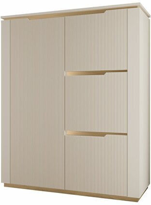 Sideboard Comfivo Elivelo Wooden with Drawers Gold, Beige 40x40x106cm