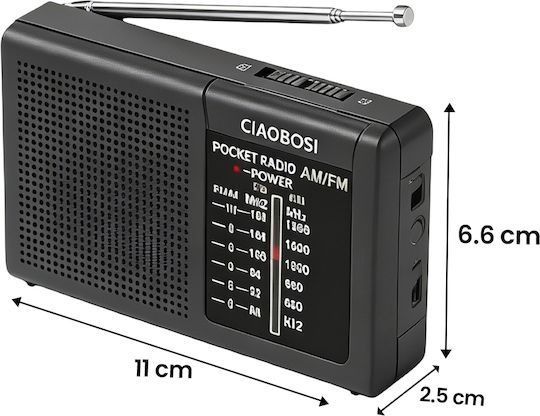 Avizar TX-8184 Ραδιοφωνάκι Μπαταρίας Μαύρο