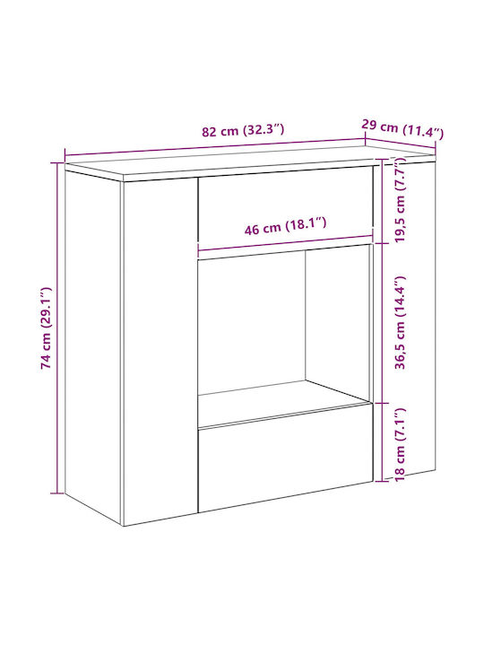 Σκυρόχρωμο Γκρι 82 X 29 X 74 Εκ 899872 Γκρι
