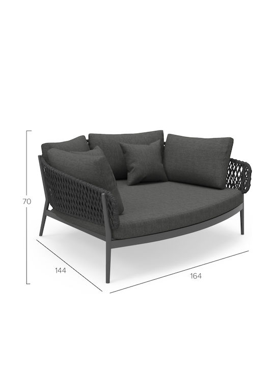 Canapea Cu Două Locuri De Exterior Din Rattan 164x144x70cm Camellia