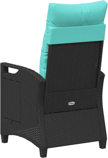Fotoliu De Exterior Metalic Negru 56x60x112cm