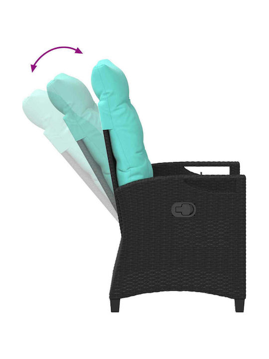 vidaXL Gartenstühle Metallisch Schwarz 56x60x112cm