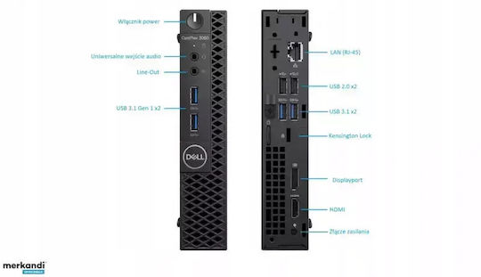 Dell Optiplex 3060 Micro Refurbished Grade A (Core i3-8100T/8GB/128GB SSD + 64GB SSD/W11 Pro)