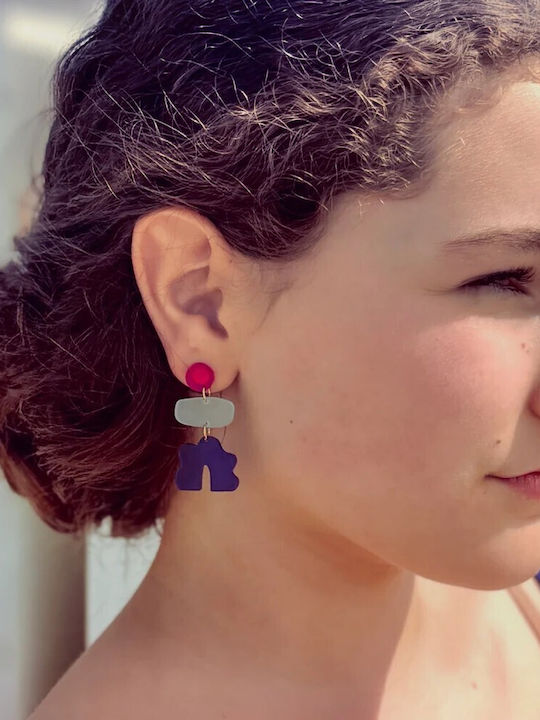 Pink Stories Einzelnes Ohrring Hängend aus Stahl Rosa