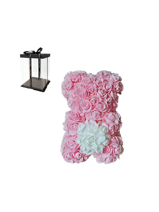Künstlicher Teddybär aus Rosa Dekorative künstliche Blumen in Box Künstlicher Teddybär aus Rosa Dekorative künstliche Blumen in Box
