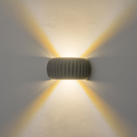 Eurolamp Arte Illumina Κλασικό Φωτιστικό Τοίχου με Ενσωματωμένο LED και Θερμό Λευκό Φως Γκρι 27x13x14εκ.
