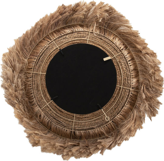 Oglindă De Perete Cu Cadru Din Rattan Bej Diametru 85cm