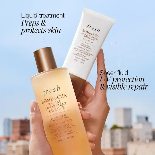 Leichter Sonnenschutzfluid Verfärbungshemmend SPF 50 Fresh Kombucha Mehrfachschutz Transparente UV 50 ml
