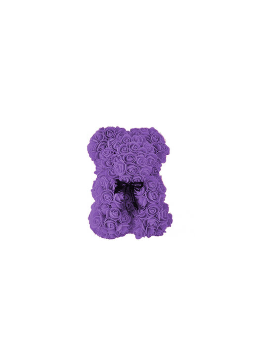 Bear of Artificial Roses Purple 25cm in Box My Home Luxury