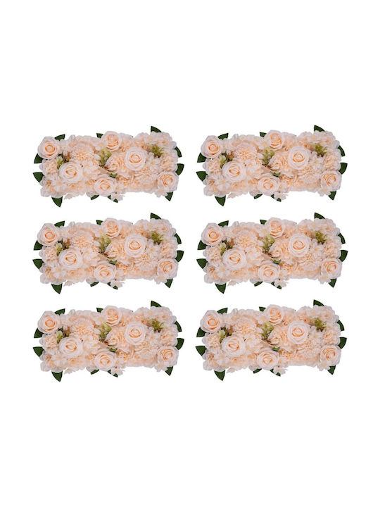 Inweder Set Artificial Rose Bouquets Pink 6 Pieces 52 X 28 X 12 Cm
