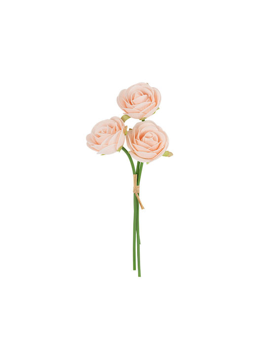 Beauty Home Μπουκέτο 3 Αφρώδη Τριαντάφυλλα Ροζ Ø7×26.5cm