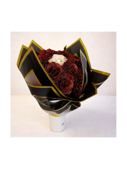 Glitter Red Roses Bouquet 21 Premium Decorative Red Roses Glitter Red Roses Bouquet 21 Premium Decorative Red Roses