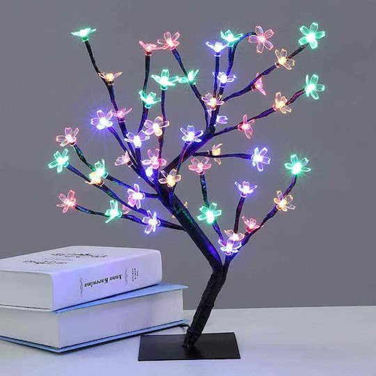 Copac cu Flori de Cireș 36 Lămpi LED 40cm Înălțime Lumină Caldă Rece Alb Multicolor
