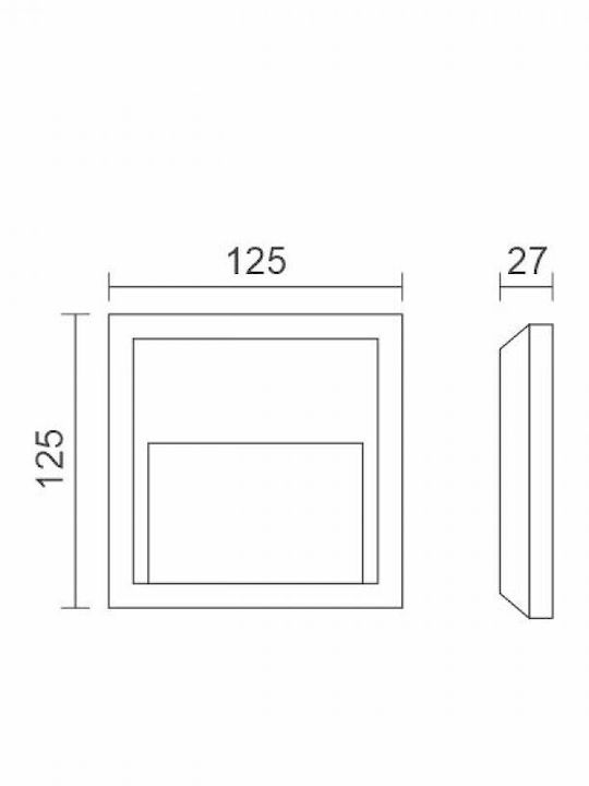 Spot Light Επιτοίχια Εξωτερική Πλαφονιέρα LED IP65 1.5W με Ρυθμιζόμενο Λευκό Φως