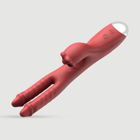 Two Finger Beauty Вибратор Заек Червен