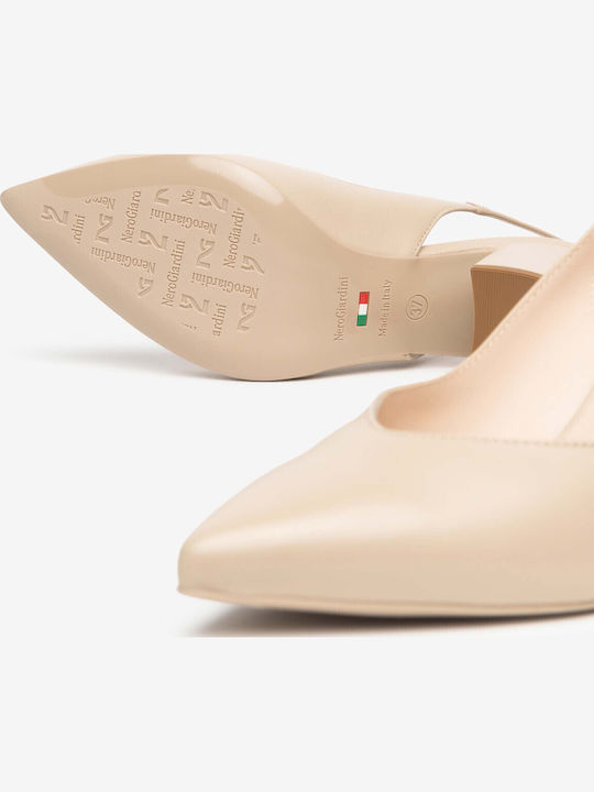 Leder Pumps Beigen