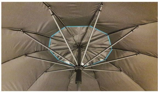 Hupa Spirit Blackout Umbrelă Pliabilă De Plajă Diametru 2m Cu Protecție UV Și Rezistență La Vânt Albastru Deschis