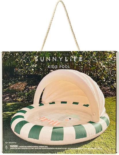 Sunnylife Eli The Elephant Children's PVC Swimming Pool 100lt Inflatable 120x106x68cm Gray