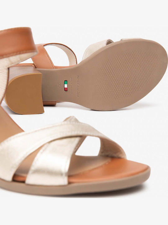 Damen Sandalen Gelbe Leder