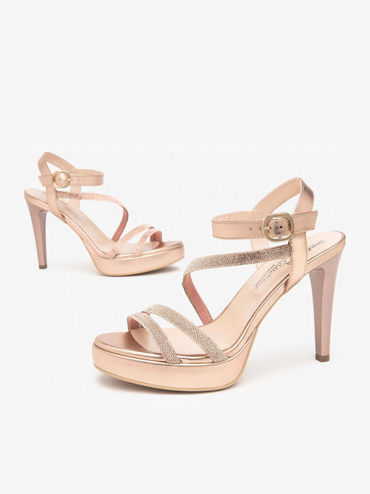 Sandale Elegante Damă Roz De Piele