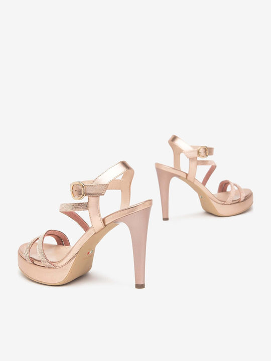 Sandale Elegante Damă Roz De Piele