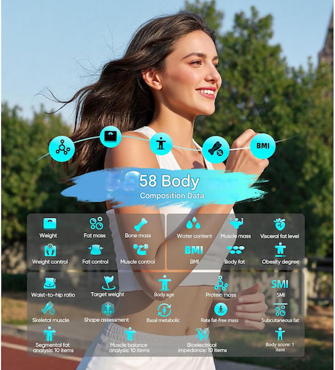 Smart Cantar De Baie 180kg Cu Analizator De Grăsime Corporală Bluetooth X002FZ0XQH