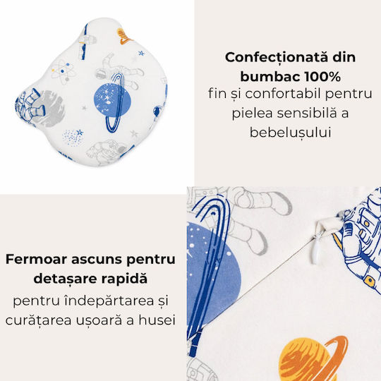 Kidizi Perna Pentru Bebeluși Plagiocefalie Spumă de Memorie Albastră 21x25cm