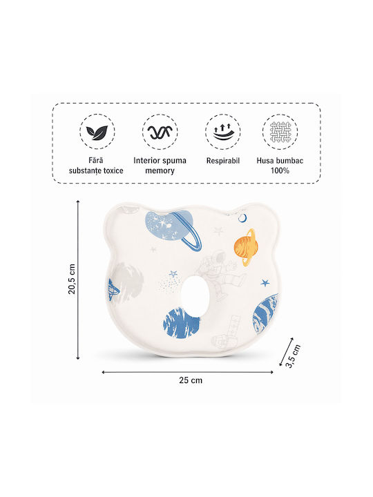 Kidizi Baby-Kissen Plagiozephalie Memory-Schaum Blau 21x25cm