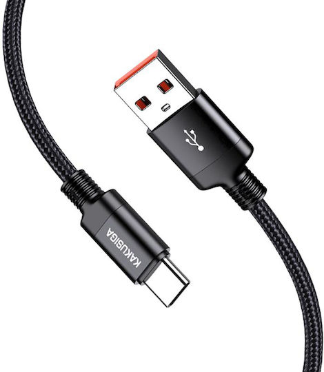 Kakusiga Braided USB 2.0 Cable USB-C Male - USB-A Black 3m KSC-1000-C-BK