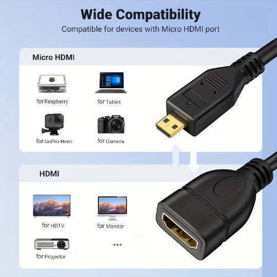 Micro HDMI Weiblich zu HDMI Männlich Konverter 1 Stück