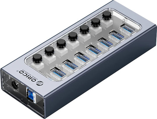 Orico Хъб 7 Порта USB 3.0 с Връзка USB-A Сив