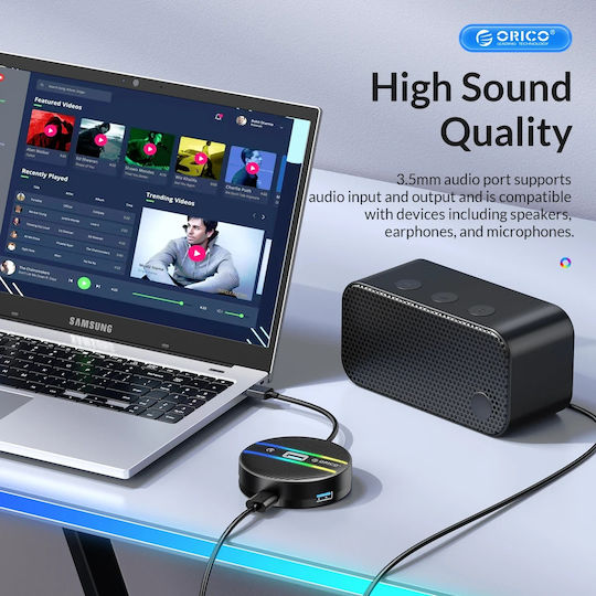 Orico USB Хъб 4 Порта USB 3.0 с Връзка USB-A Бял