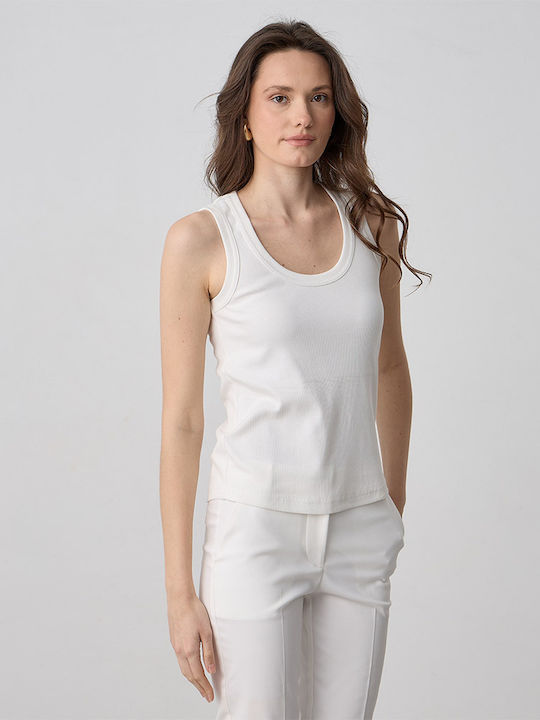 Damen Bluse Ärmellose Weiße
