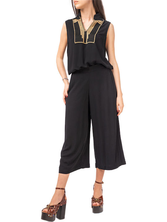 Damen Bluse Ärmellos Schwarz