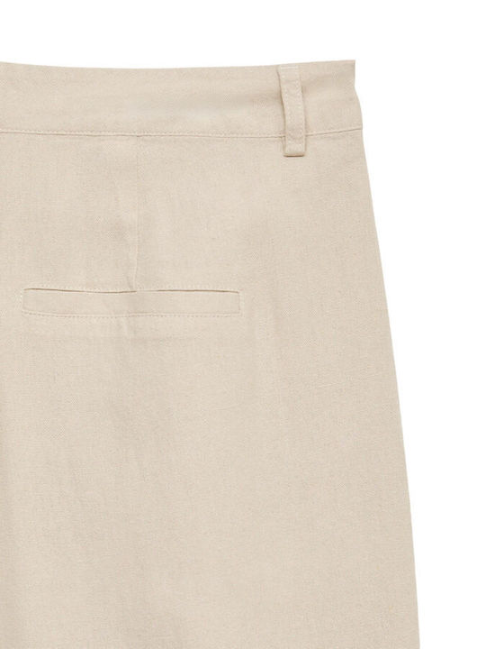 Nila Damen Leinen Pantaloona mit Gummiband Silver Lining